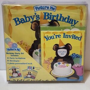 Picture Me Baby's Birthday Party Personalized Invitations & Book W/envelopes‎